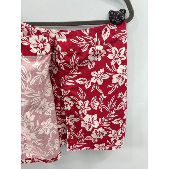 Jennifer Moore Red Floral Wrap Skort Women's Size 12 Hawaiian Resort - Picture 7 of 12